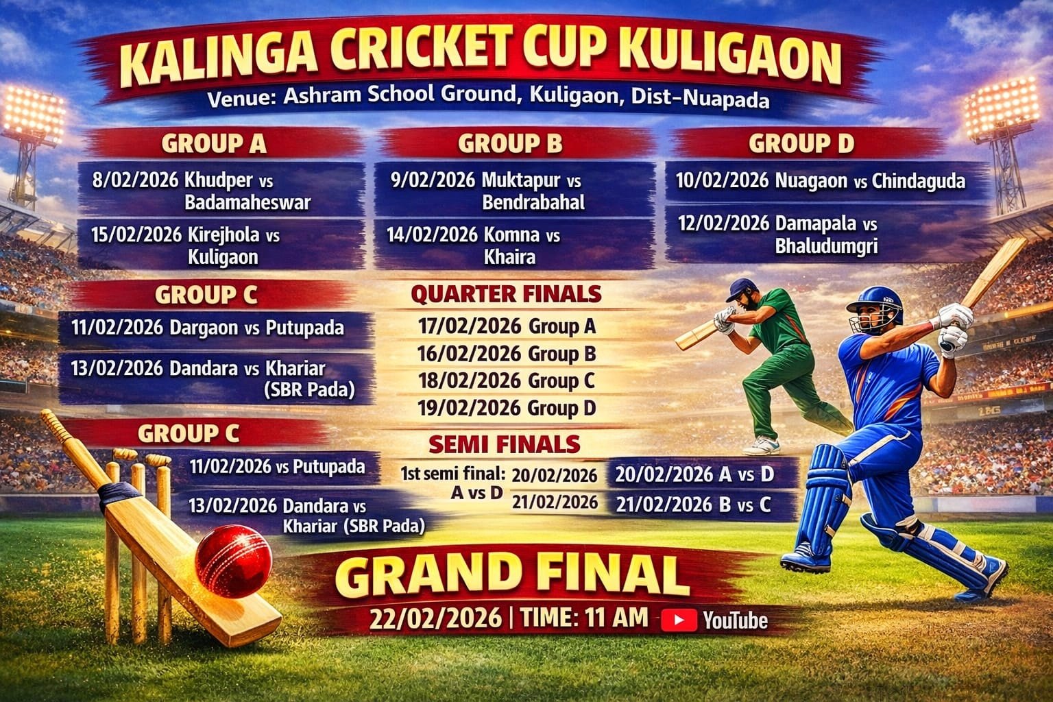 KALINGA CRICKET CUP KULIGAON 2026