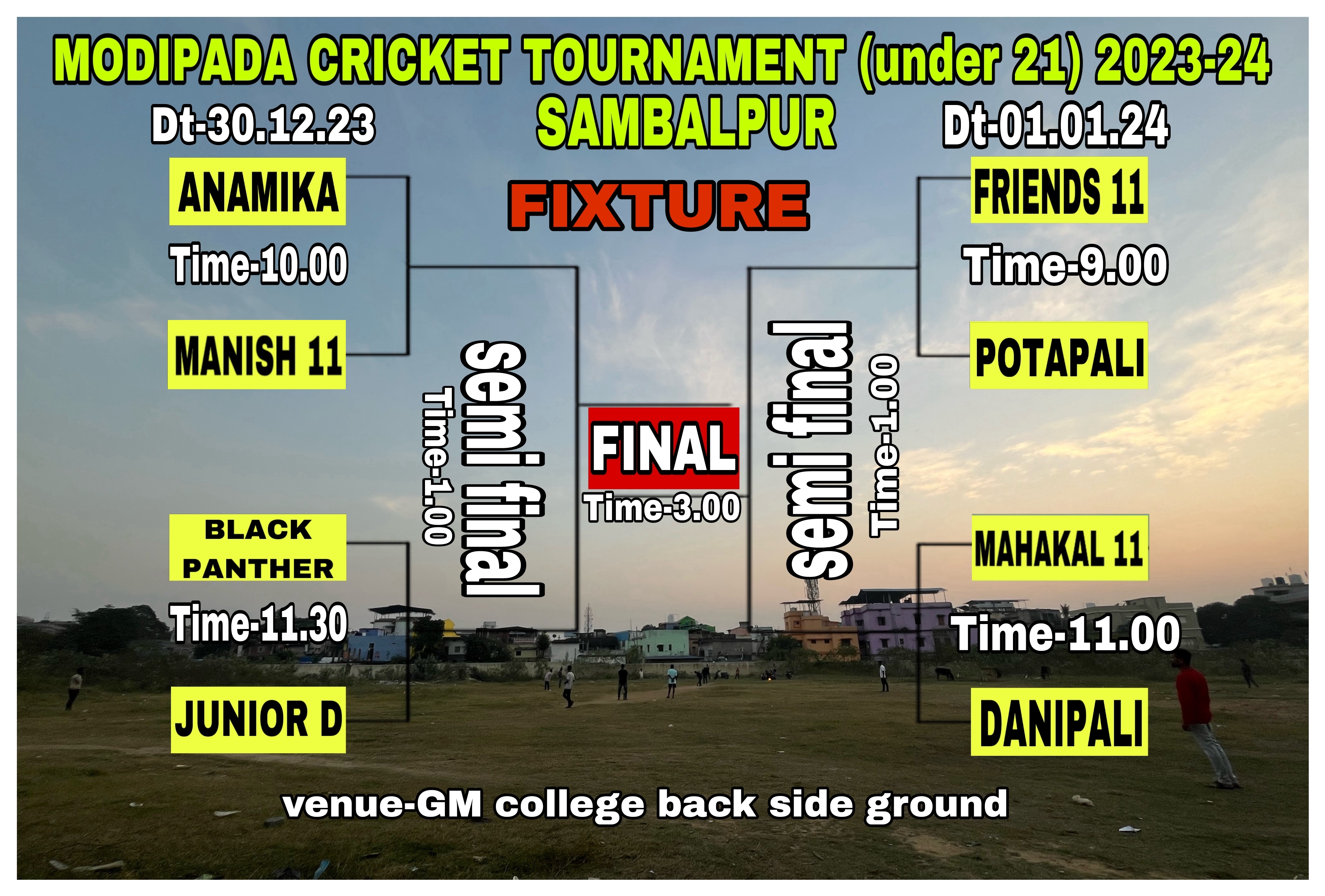 MODIPADA CRICKET TOURNAMENT (UNDER21)2023-24,SAMBALPUR