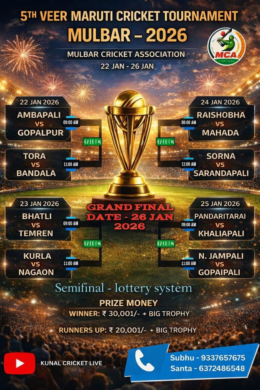 5th veer maruti cricket tournament 2026 Mulbar